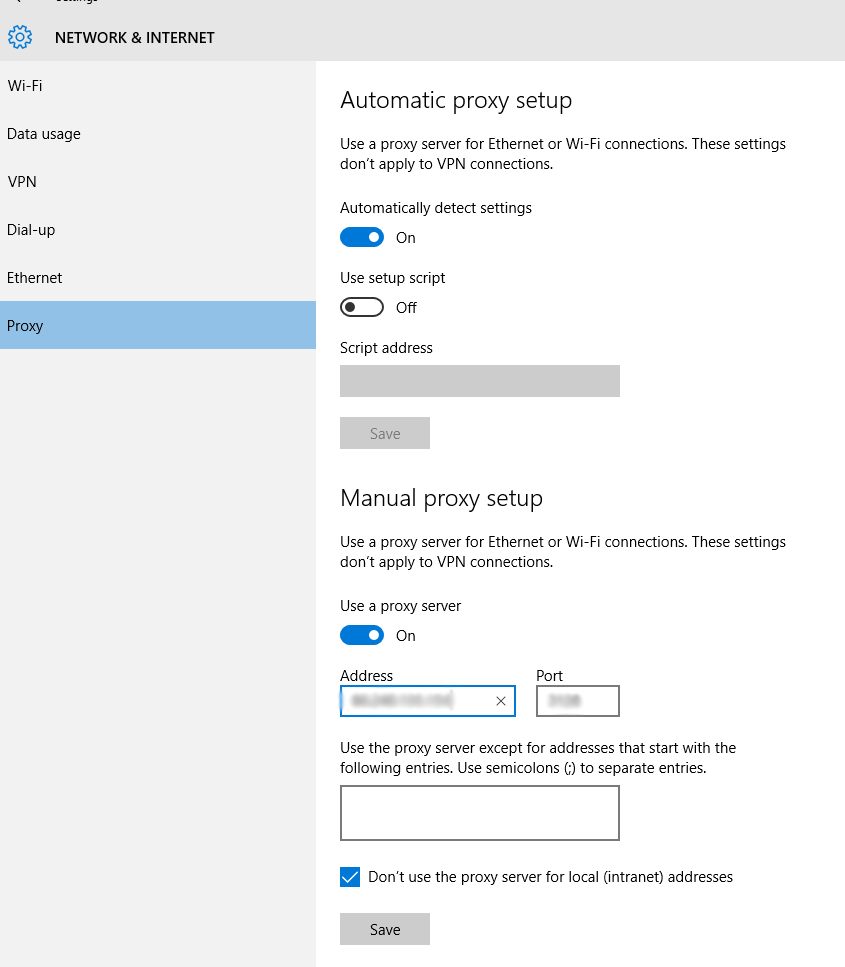 Windows 10 authentication settings on iphone